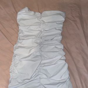 Ruffled White mini forever 21 dress, Size small, worn but rarely used